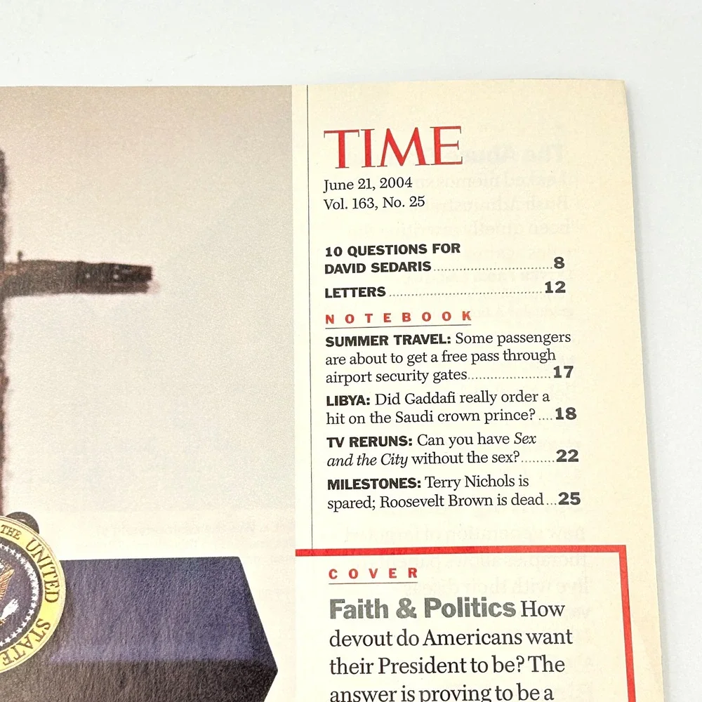 TIME Magazine June 21 2004 George W Bush Faith Oval Office Ronald Reagan Cover